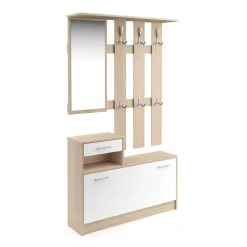 Garderobe Set EVEREST 2-teilig weiss/natur