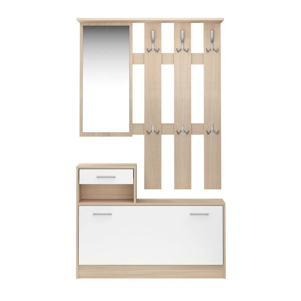 Garderobe Set EVEREST 2-teilig weiss/natur