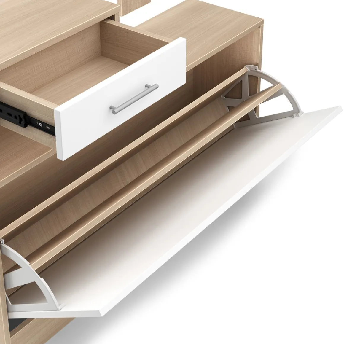 Garderobe Set EVEREST 2-teilig weiss/natur