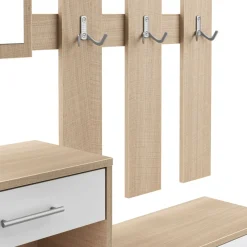 Garderobe Set EVEREST 2-teilig weiss/natur