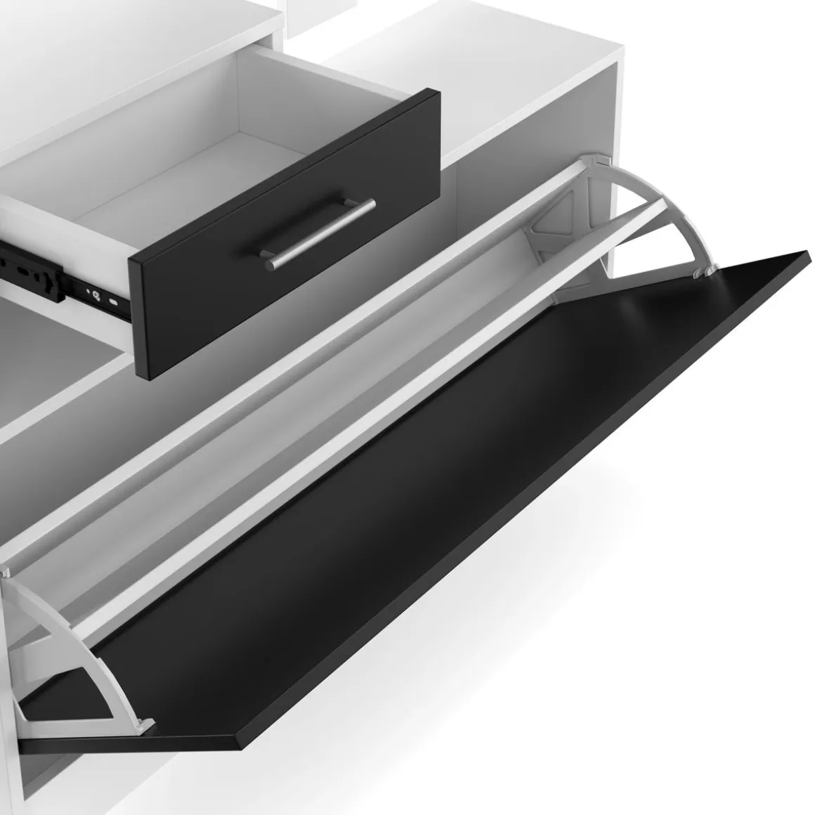 Garderobe Set EVEREST 2-teilig weiss/schwarz