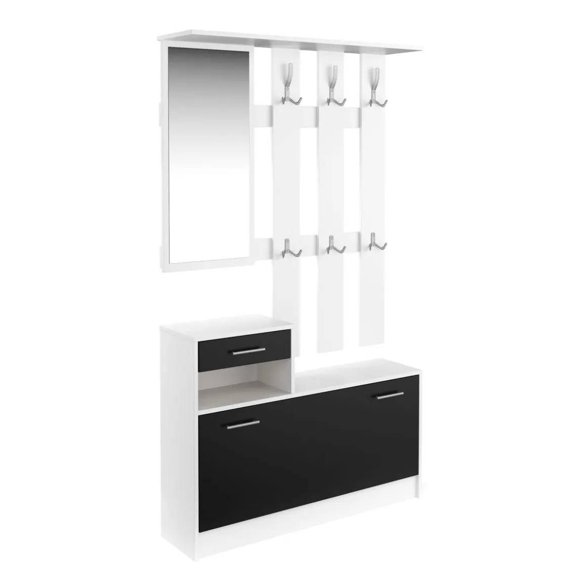Garderobe Set EVEREST 2-teilig weiss/schwarz