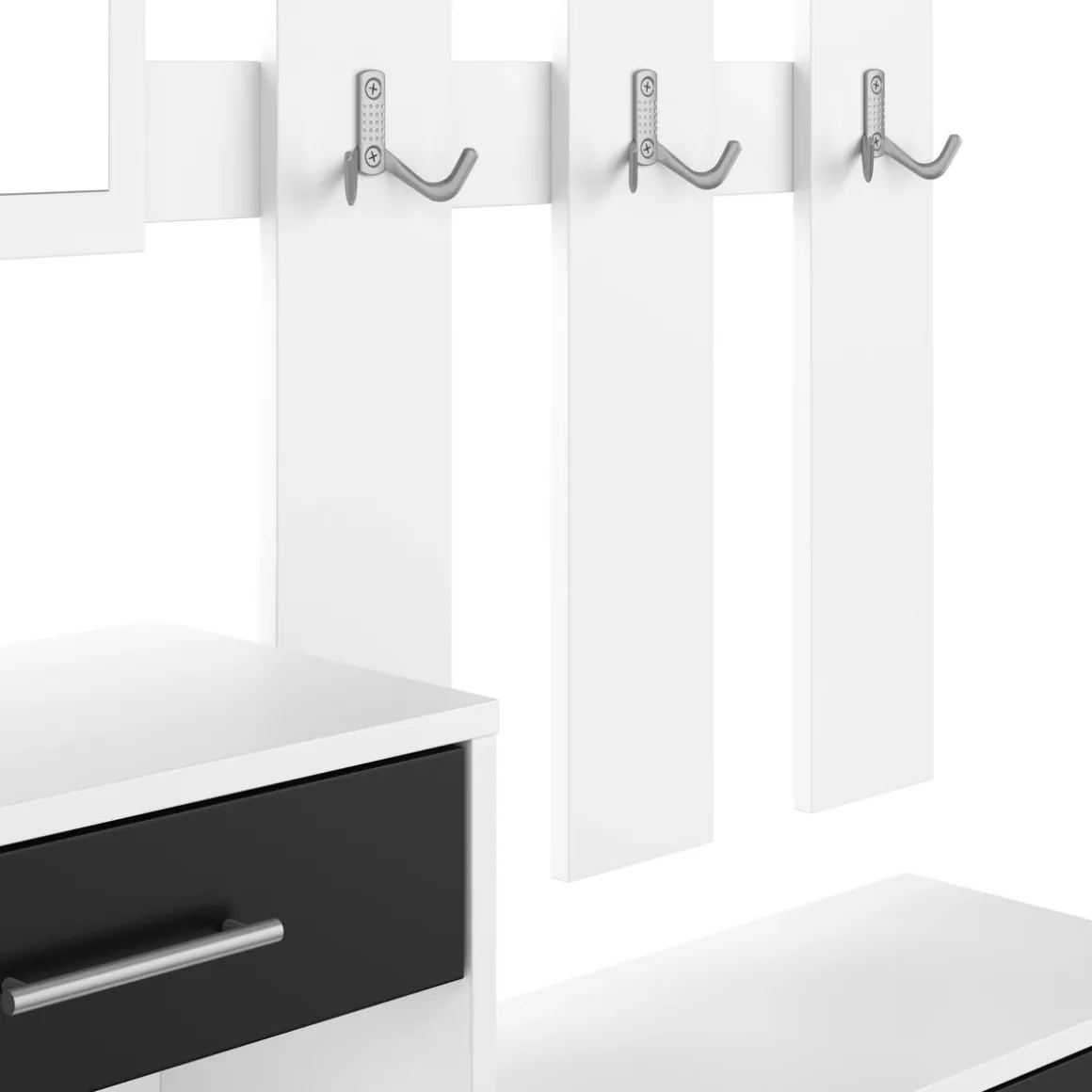 Garderobe Set EVEREST 2-teilig weiss/schwarz
