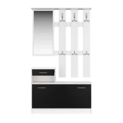 Garderobe Set EVEREST 2-teilig weiss/schwarz