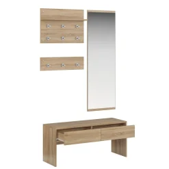 Garderobe Set JAKUB 4-teilig hellbraun