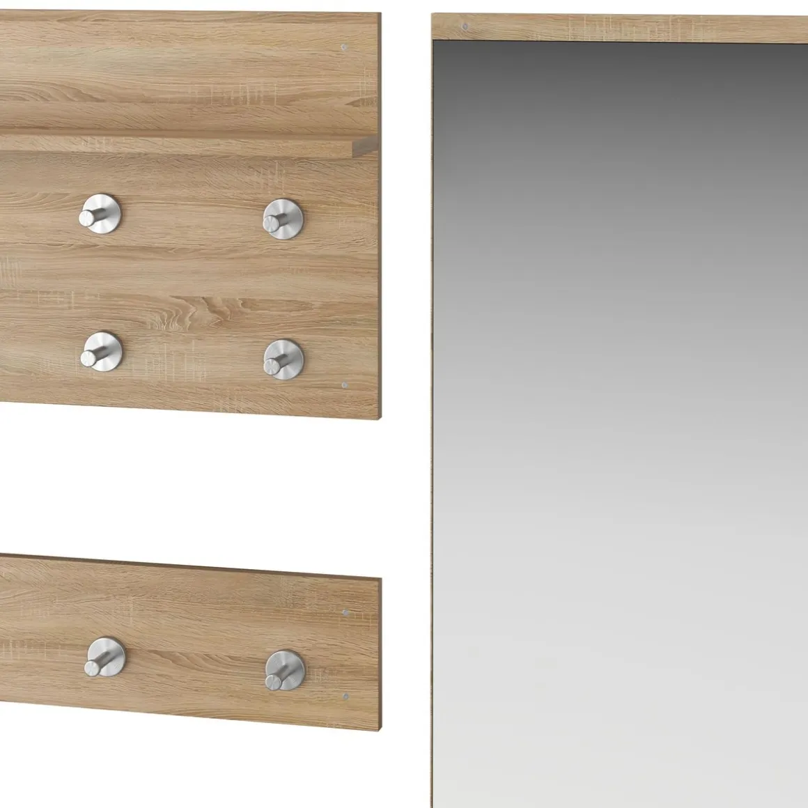Garderobe Set JAKUB 4-teilig hellbraun