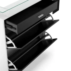 Garderobe Set KASPER 3-teilig schwarz/weiss