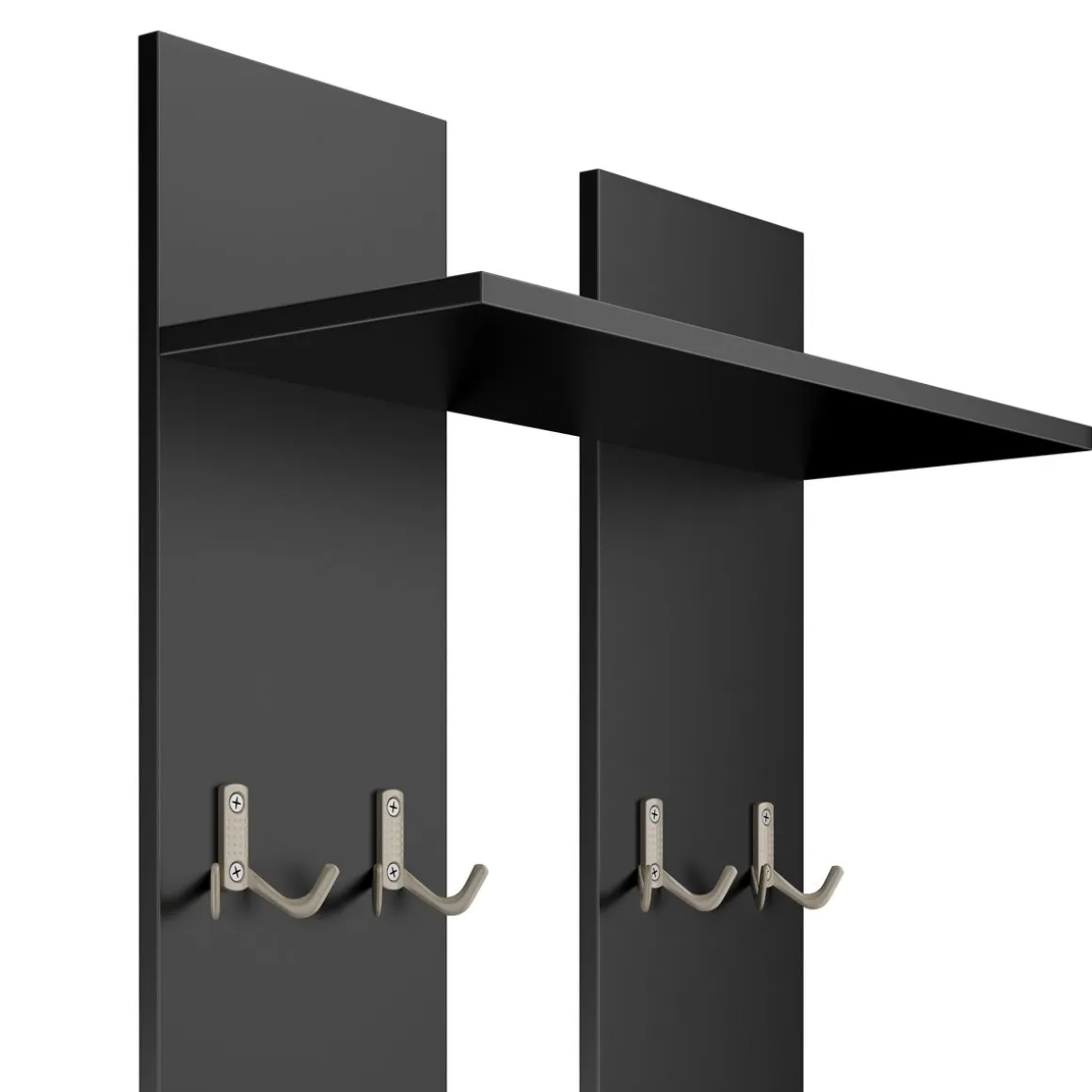 Garderobe Set KASPER 3-teilig schwarz/weiss