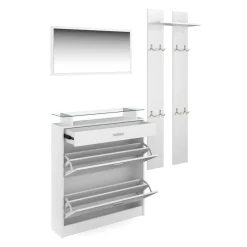 Garderobe Set KASPER 3-teilig weiss