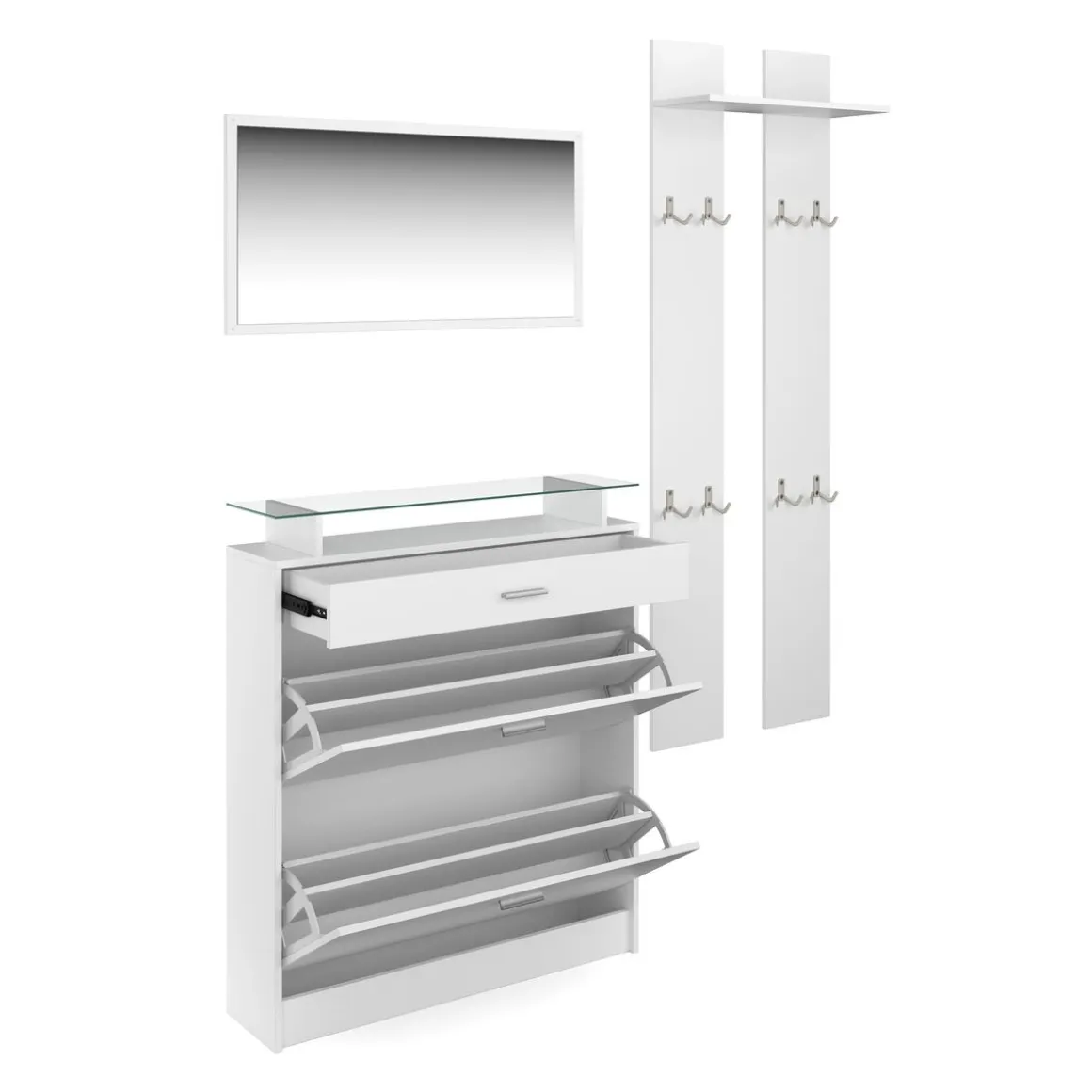 Garderobe Set KASPER 3-teilig weiss