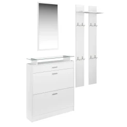 Garderobe Set KASPER 3-teilig weiss