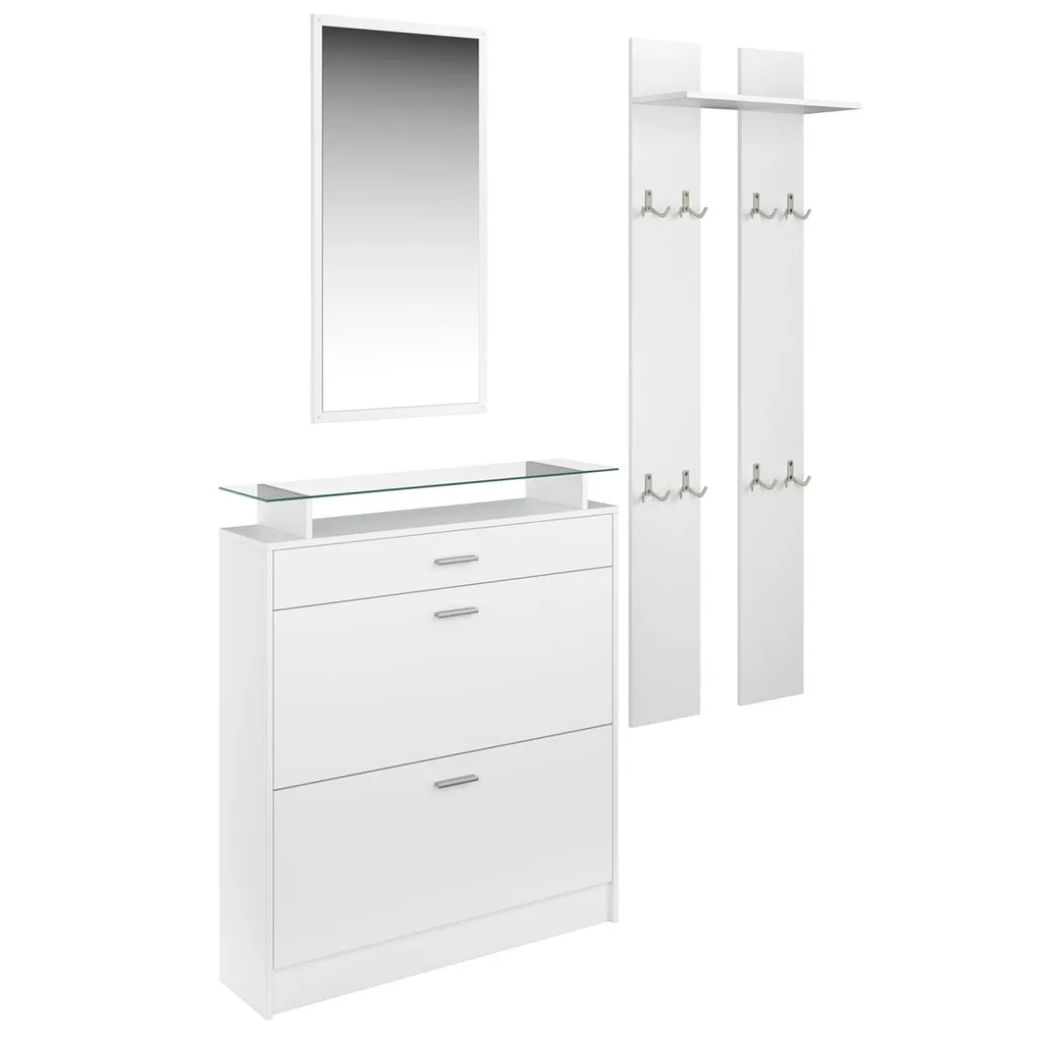 Garderobe Set KASPER 3-teilig weiss