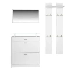 Garderobe Set KASPER 3-teilig weiss