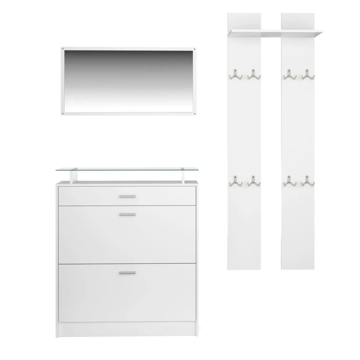 Garderobe Set KASPER 3-teilig weiss