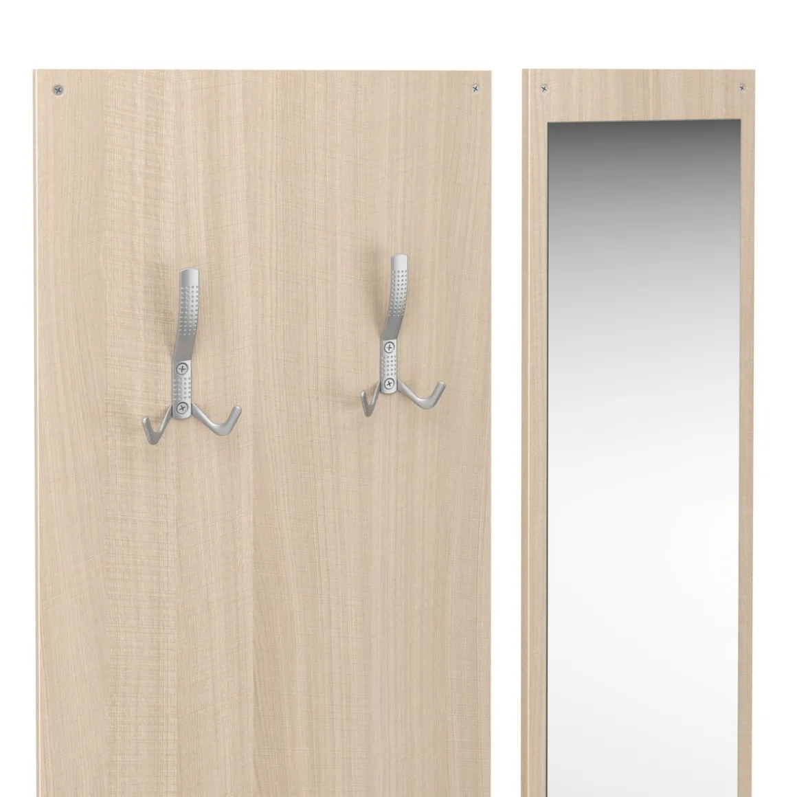 Garderobe Set LUCAS 3-teilig weiss/natur