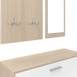 Garderobe Set LUCAS 3-teilig weiss/natur