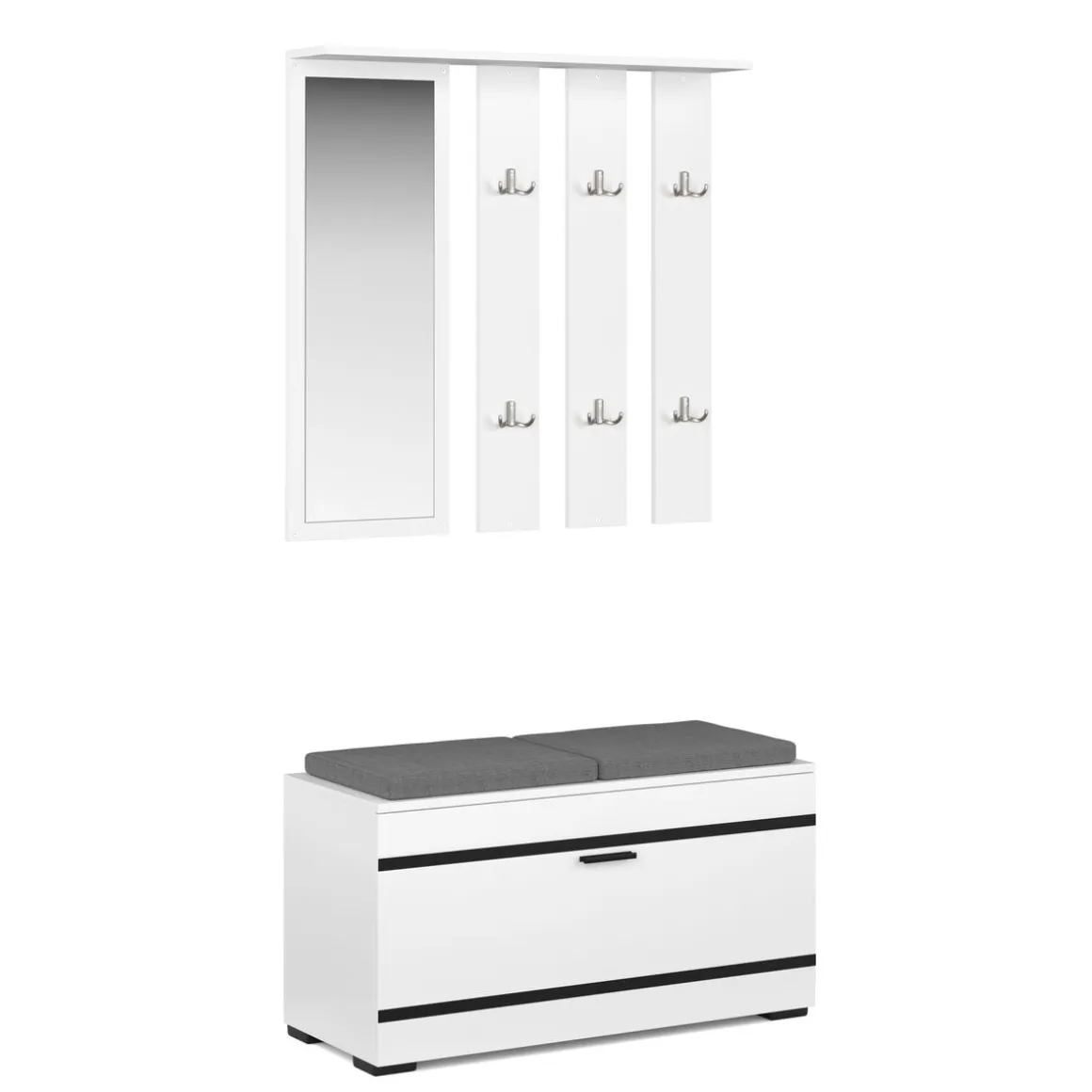Garderobe Set OPAL 2-teilig weiss