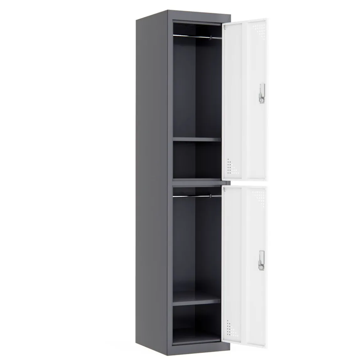 Garderobe Spind 2 Türen 38 x 185 cm anthrazit