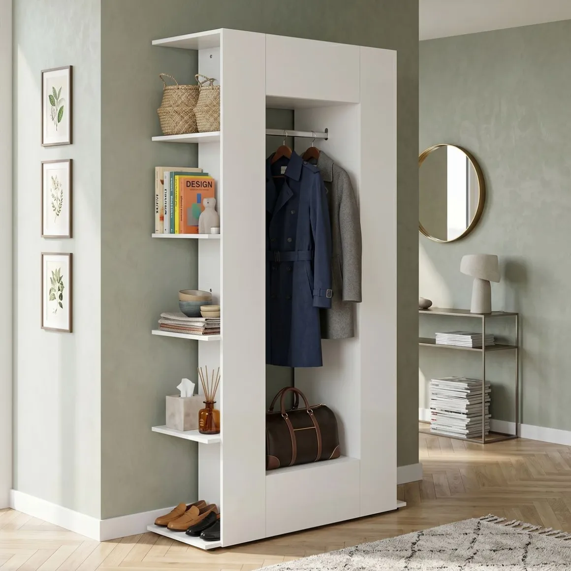 Garderobe TERENCE 106 x 190 cm weiss