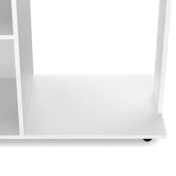 Garderobe TUBY auf Rollen 130 x 120 cm weiss