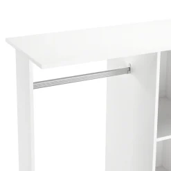 Garderobe TUBY auf Rollen 130 x 120 cm weiss