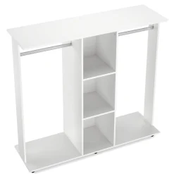 Garderobe TUBY auf Rollen 130 x 120 cm weiss
