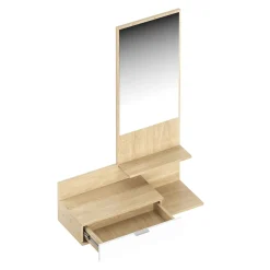 Garderobe VALENCIA 82 x 116 cm hellbraun/weiss