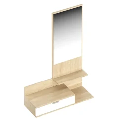 Garderobe VALENCIA 82 x 116 cm hellbraun/weiss