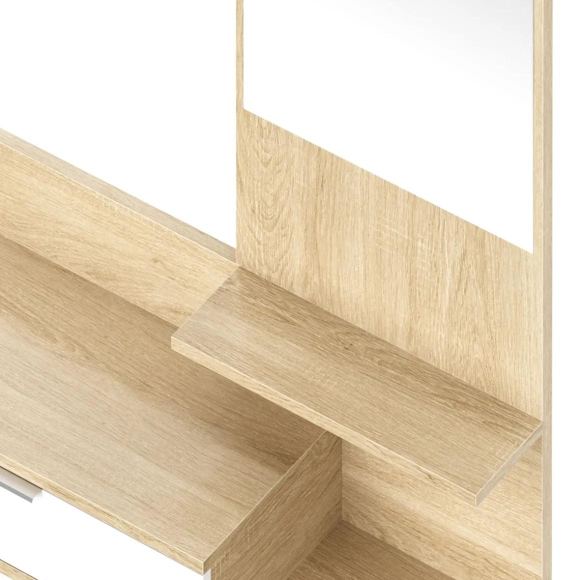 Garderobe VALENCIA 82 x 116 cm hellbraun/weiss