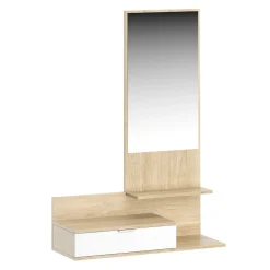 Garderobe VALENCIA 82 x 116 cm hellbraun/weiss