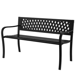 Gartenbank BERTHA 118 cm schwarz