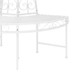 Gartenbank halbrund mit Rückenlehne LISE 124 cm weiss