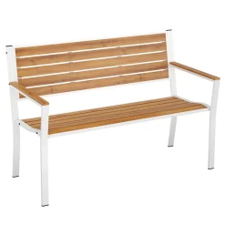 Gartenbank MARLENE 127 cm natur/weiss