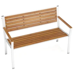 Gartenbank MARLENE 127 cm natur/weiss