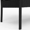 Gartenbank Rattan 108 cm schwarz