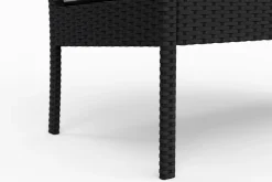 Gartenbank Rattan 108 cm schwarz