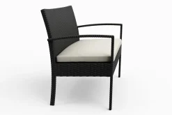 Gartenbank Rattan 108 cm schwarz
