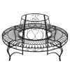 Gartenbank rund 160 cm schwarz