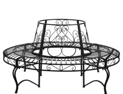 Gartenbank rund 160 cm schwarz