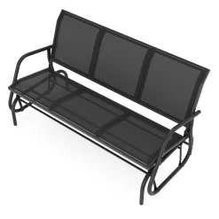 Gartenbank Schaukelbank PROMETEUS 147 cm schwarz