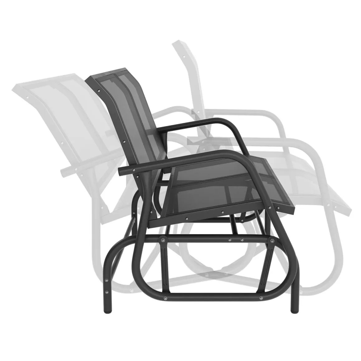 Gartenbank Schaukelbank PROMETEUS 120 cm schwarz | GONSER.CH