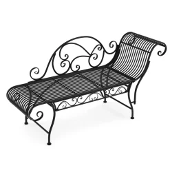 Gartenbank Sonnenliege Eisen SAPHIRA schwarz