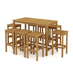 Gartenbar Set Holz ALHAMBRA 9-teilig