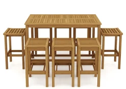 Gartenbar Set Holz ALHAMBRA 9-teilig