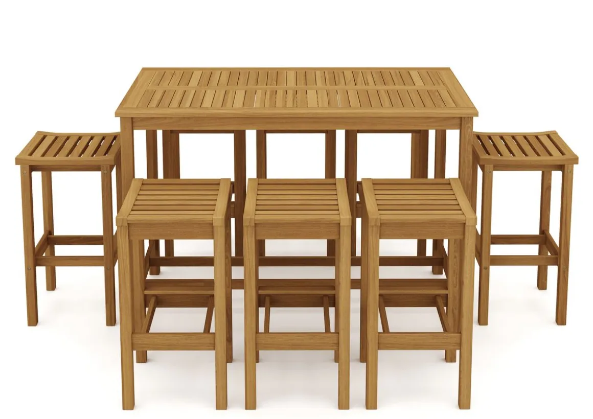 Gartenbar Set Holz ALHAMBRA 9-teilig