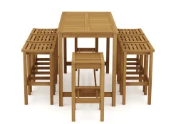 Gartenbar Set Holz ALHAMBRA 9-teilig