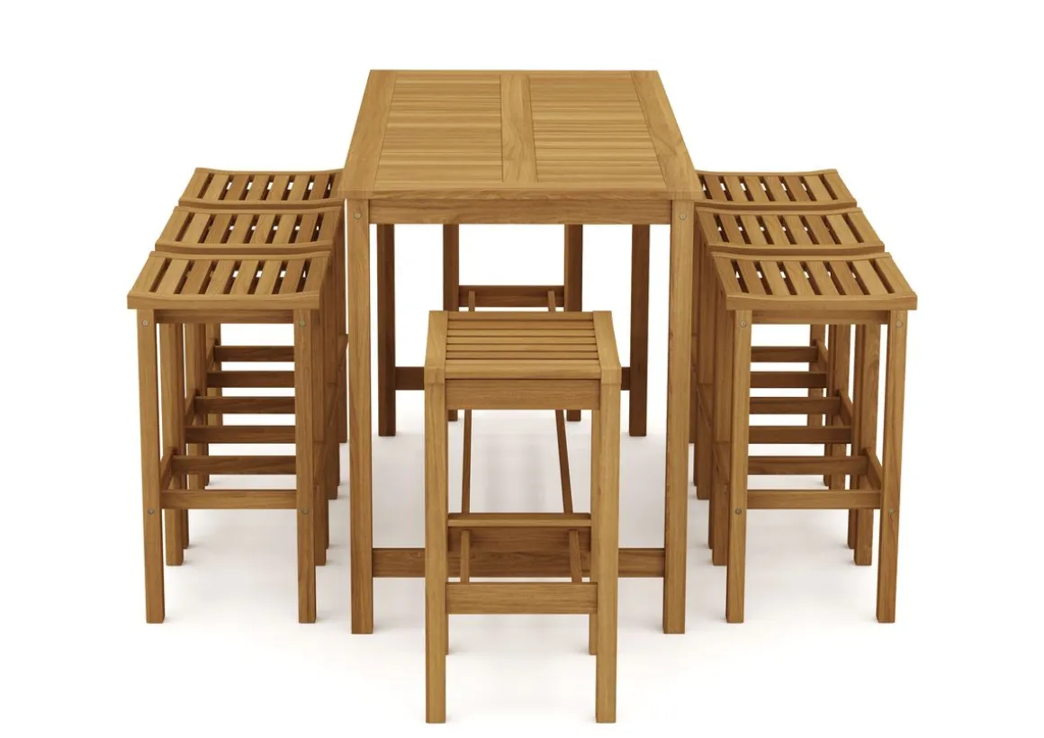 Gartenbar Set Holz ALHAMBRA 9-teilig