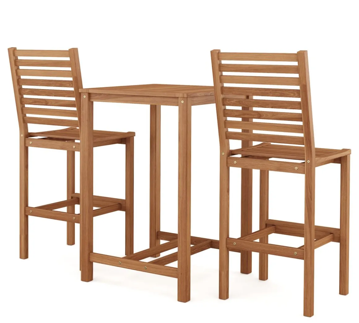 Gartenbar Set Holz CANELA 3-teilig