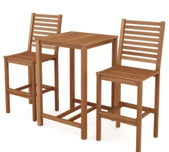 Gartenbar Set Holz CANELA 3-teilig