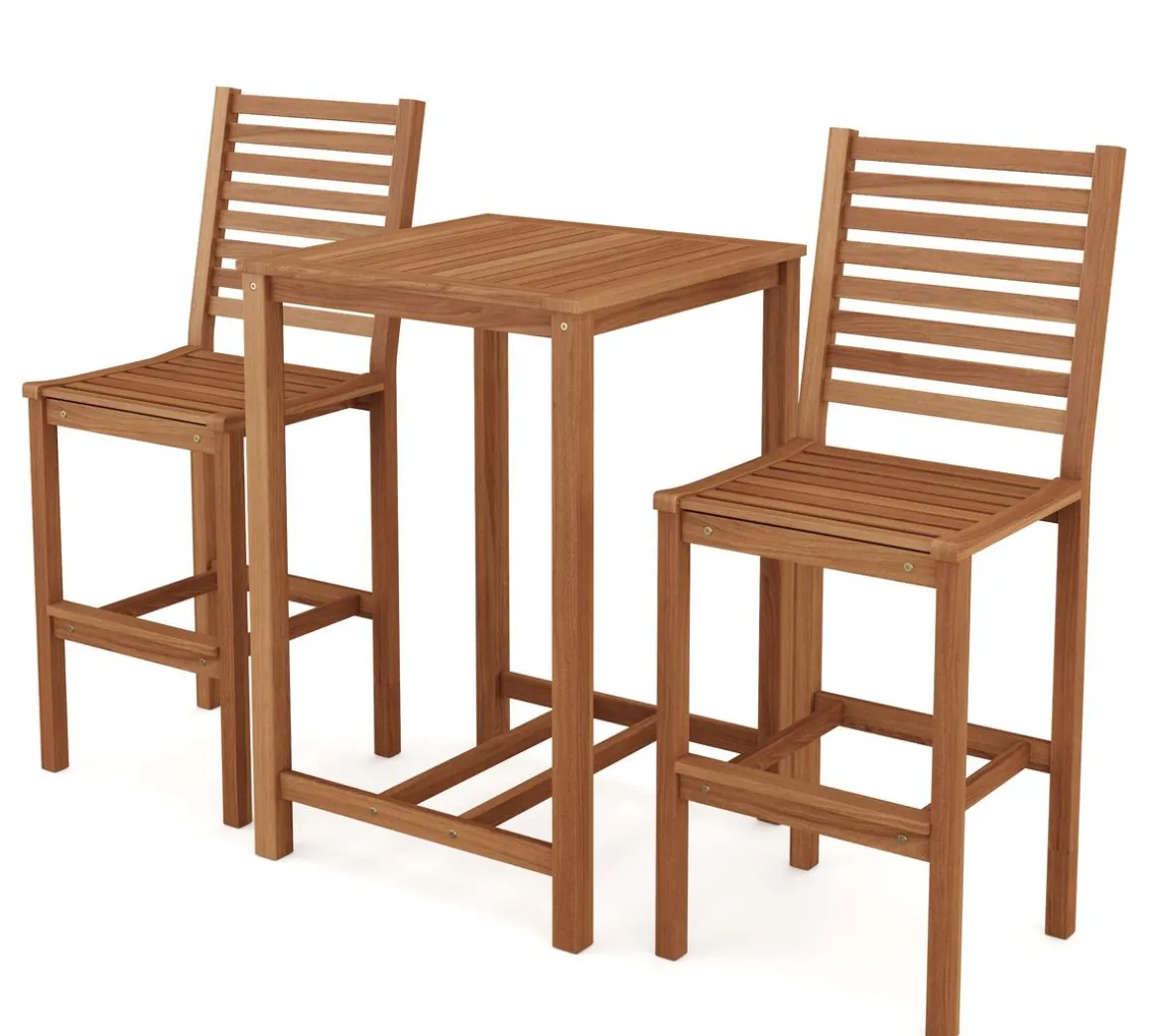 Gartenbar Set Holz CANELA 3-teilig